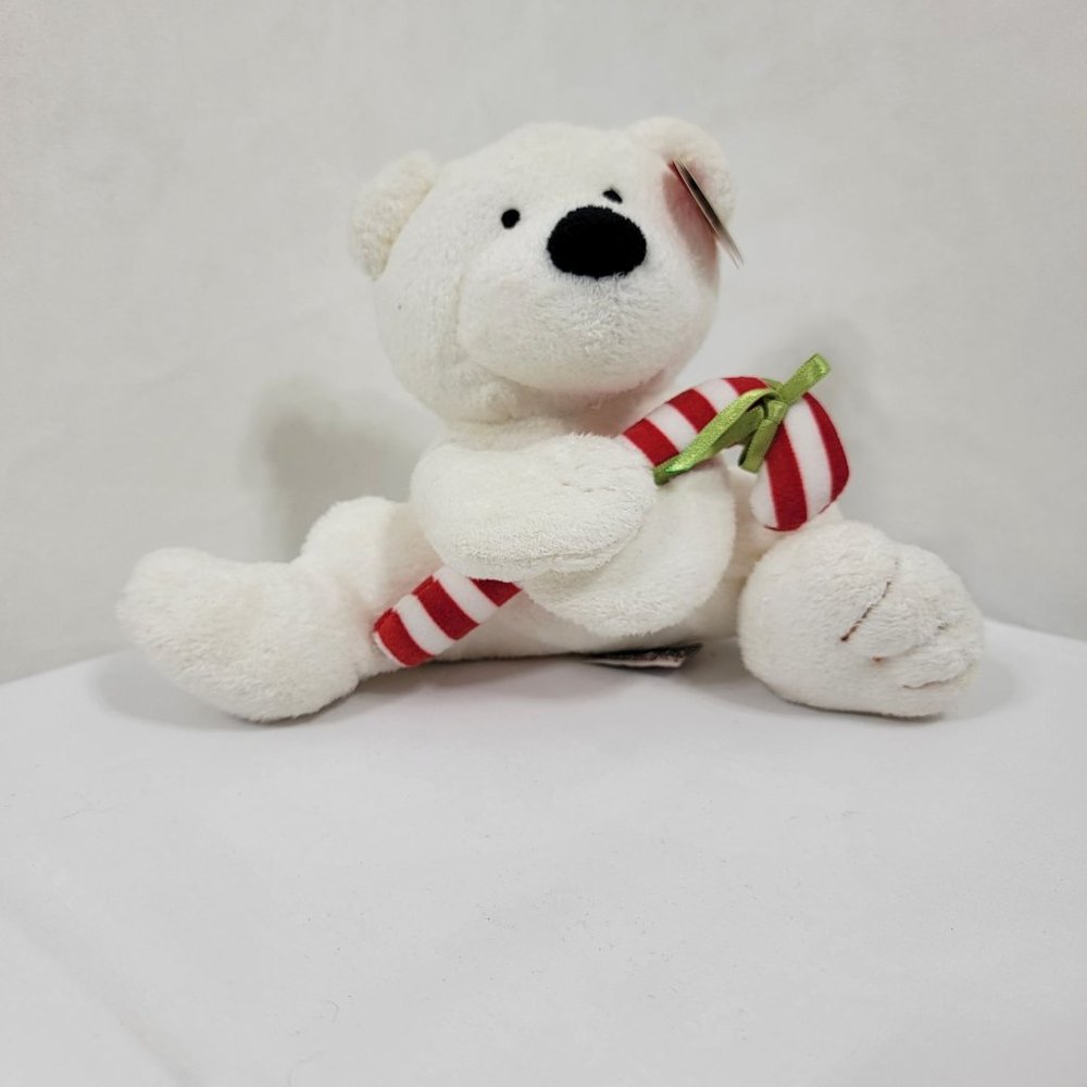 Ty Pluffies CANDY CANE Bear 6.5 Inch Stuffed Toy 2005 (All Tags)